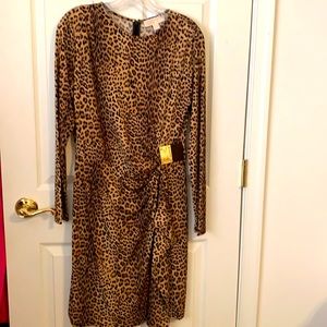 NWT MICHAEL KORS CARAMEL LEOPARD DRESS